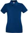SS89 630300 Fruit of the Loom Lady-Fit Premium Cotton Piqué Polo Shirt Navy colour image